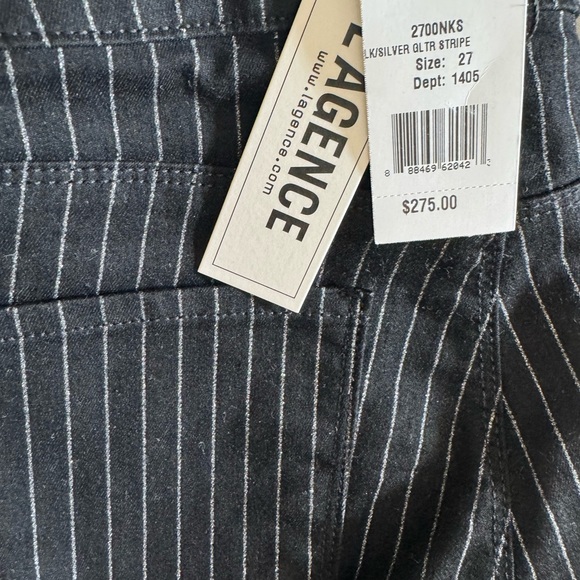 L’Agence NWT black and silver glitter pants Sz 27 - Picture 5 of 6